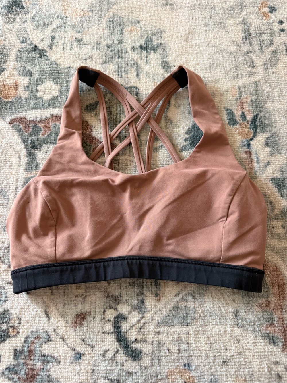 lululemon athletica free to be serene Sports Bra - Dusty Mauve with Black Band